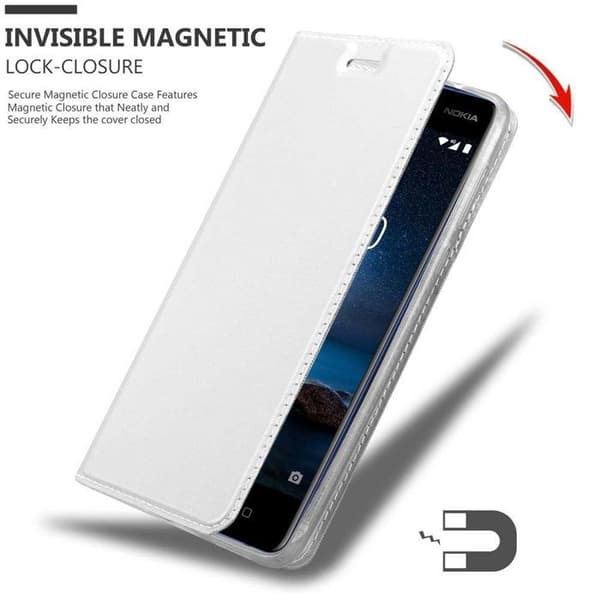 Flip-fodral för Nokia 8 2017 Klassisk Silver Plånbok Stötsäker Grå