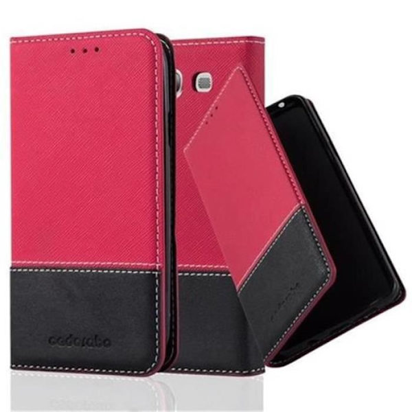 Cadorabo Fodral Samsung Galaxy S3 / S3 NEO RÖD SVART Kunstläder (LÄDER/MOKA) Magnetisk Fodral Skydd Stöder Stand Card Slot