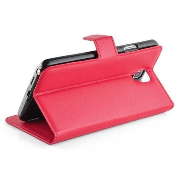 Cadorabo Fodral Samsung Galaxy NOTE 3 NEO RED Fodral Fodral Fullt skydd Magnetisk Stöder Stand Card Slot