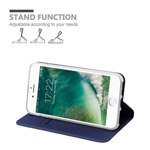 Flip-fodral för iPhone 7 PLUS / 7S PLUS / 8 PLUS Etui i MÖRKBLAU CLASSY Plånbok Stötsäker Blå