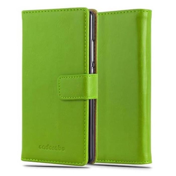 Cadorabo Huawei P8 Fodral GRÖN PRE LUXURY Magnetisk skyddsfodral Fodral stöder stativ och kortplats