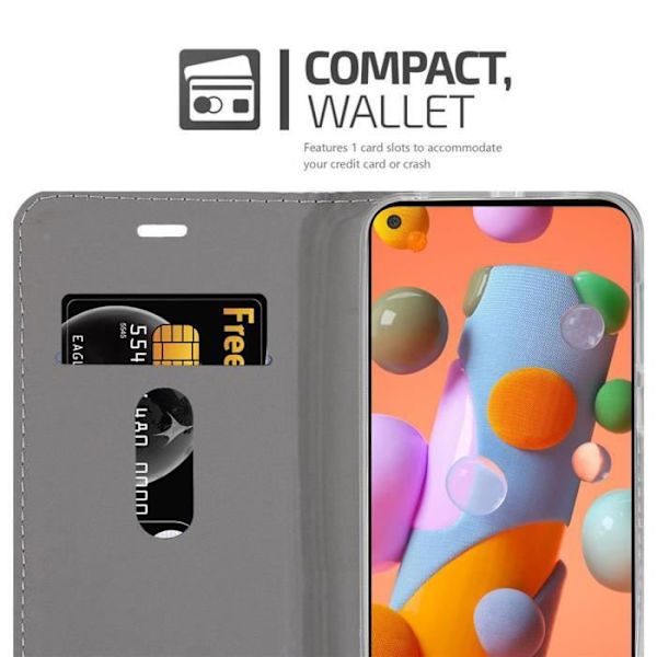 Samsung Galaxy A11/M11 fodral - Cadorabo - Book Style fodral i konstläder - Magnetisk stängning Mörkblå