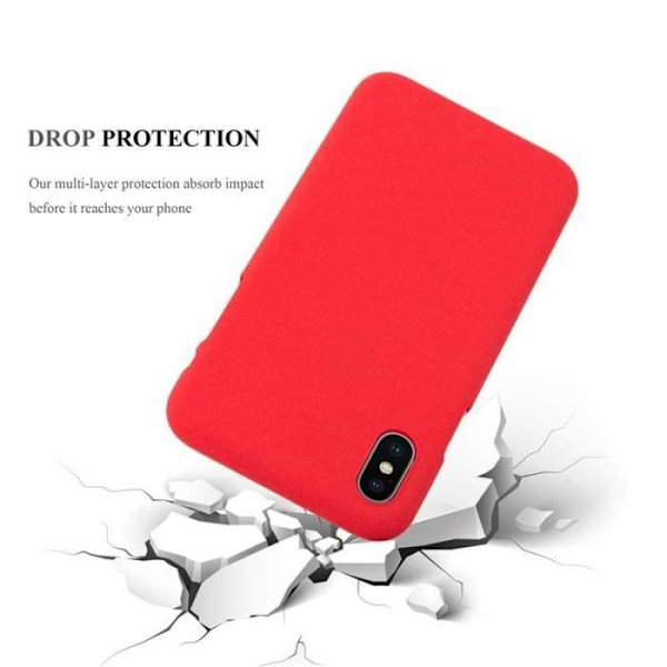 Apple iPhone X-fodral i RED FROST av Cadorabo (FROST Design) Ultratunnt mjukt silikon TPU-gelskydd med antichockskal