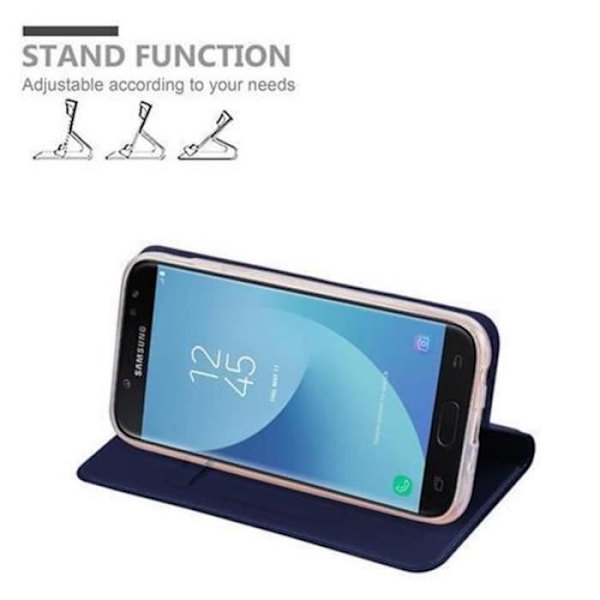 Samsung Galaxy J3 2017 (7) Fodral i KLASSIG MÖRKBLÅT från Cadorabo (METALLIC MATT Design) Helt skyddsfodral med flip flik
