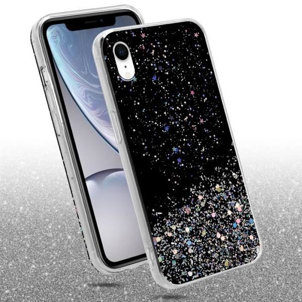 Fodral för Apple iPhone XR Fodral i svart med glitterfodral Skyddande silikon TPU Glitter paljetter