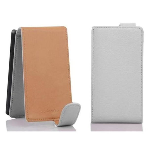Cadorabo Fodral Fodral för > HTC DESIRE 300 < i Flip Style Fodral Fodral Bumper Wallet i VIT ALABASTER