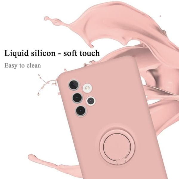 Fodral för Samsung Galaxy A32 5G i LIQUID Rose Cadorabo Cover Skydd i Flexibel TPU Silikon Ring Cover