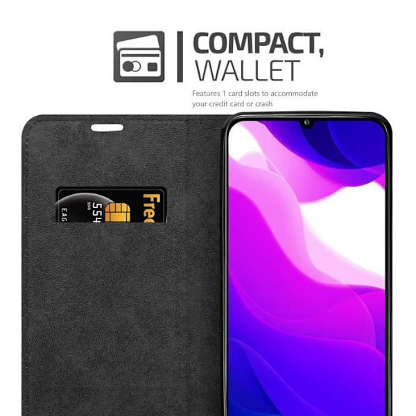 Fodral för Xiaomi Mi 10 LITE - CADORABO - Mörknatt - Book Case - Magnetstängning - Mjuk NATTSVART