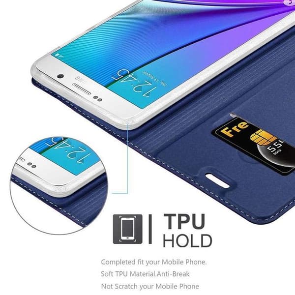 Flip-fodral för Samsung Galaxy NOTE 5 i MÖRKBLAU CLASSY Plånbok Stötsäker Blå