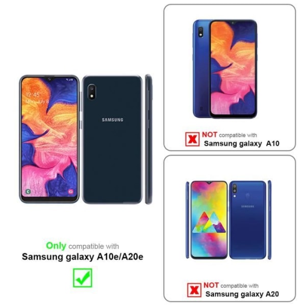 Fodral till Samsung Galaxy A10e / A20e i BORSTAD SVART Cadorabo Cover Skydd i silikon TPU flexibelt rostfritt stål kol