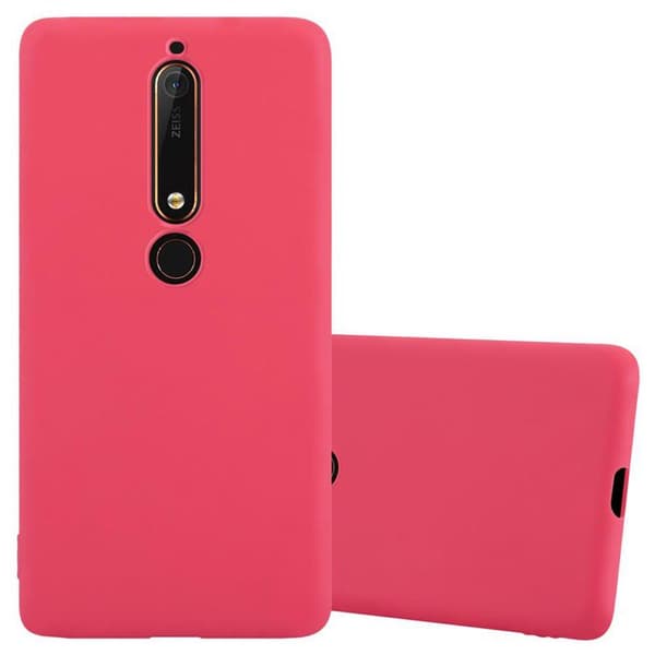 Skyddsskal för Nokia 6.1 CANDY RÖD Stötsäker Silikon Röd