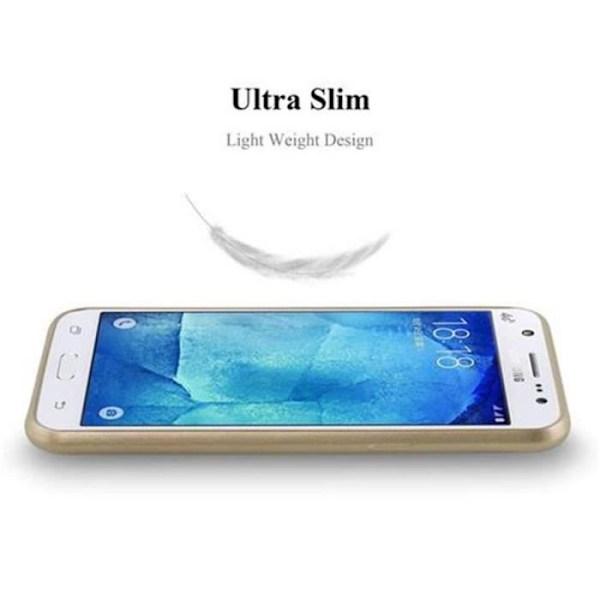 Fodral Samsung Galaxy J5 2015 (5) METALLIC GULD Cadorabo MATT METALLIC TPU Silikonskydd Fodral Cover Ultra Slim Bumper