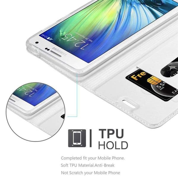 Flip-fodral för Samsung Galaxy A7 2015, Klassisk Silver Plånbok Stötsäker Grå