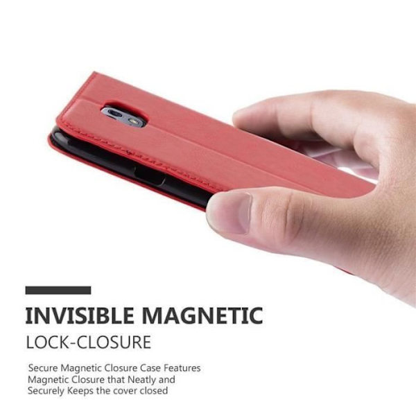 LG X CAM-fodral i APPLE RED från Cadorabo (INVISIBLE MAGNETIC CLOSURE Design) Helt skyddsfodral med flipflik