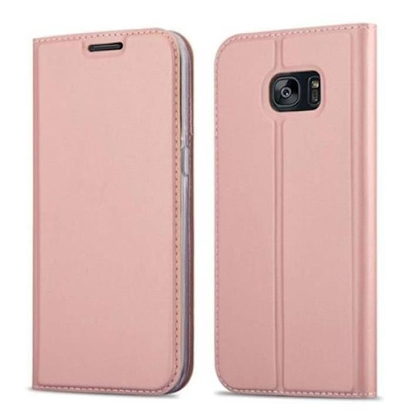 Samsung Galaxy S7 EDGE Fodral i CLASSY ROSÉ GOLD från Cadorabo (METALLIC MATT Design) Fullt skyddsfodral med Flip Flip