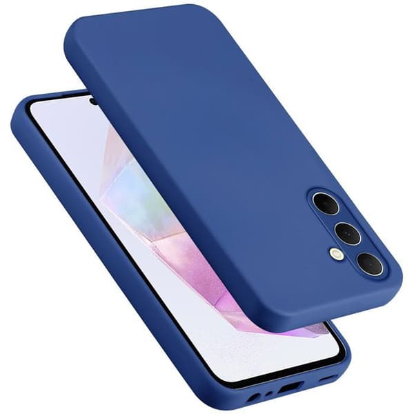 Skyddande stötsäker skal för Samsung Galaxy A35 i LIQUID BLUE Blå