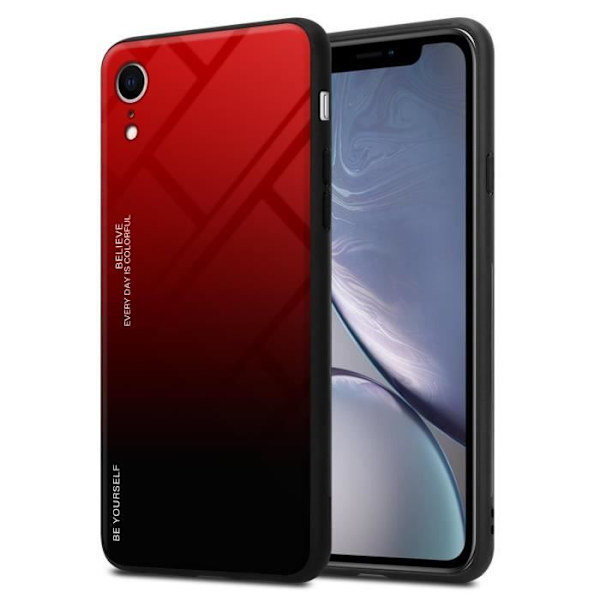 Fodral till Apple iPhone XR Fodral i RÖD - SVART Fodral Skyddsskydd tvåfärgad TPU
