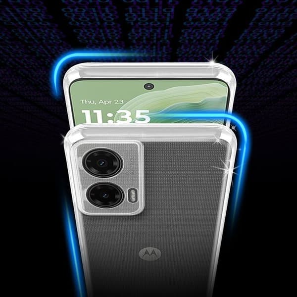 Transparent stötsäker silikonfodral för Motorola Moto G35 Vit