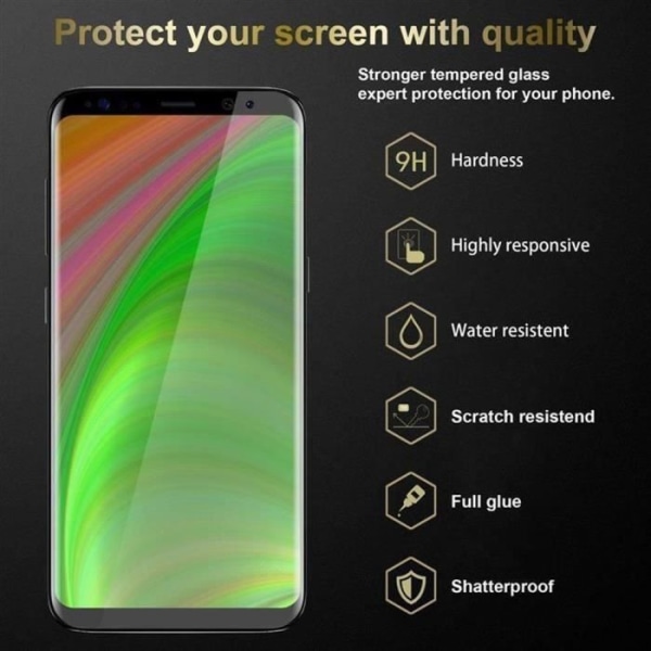 Cadorabo 3x helskärmsskyddsfilm för Samsung Galaxy S9 i TRANSPARENT med SVART härdat härdat skärmglas