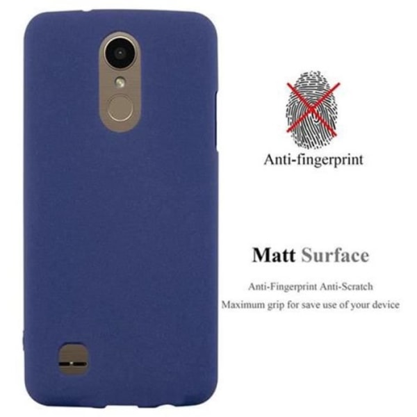 LG K10 2017 fodral - CADORABO - DARK BLUE FROST - FROST design - Mjuk silikon TPU Gel - Anti Shock MÖRKBLÅ FROST