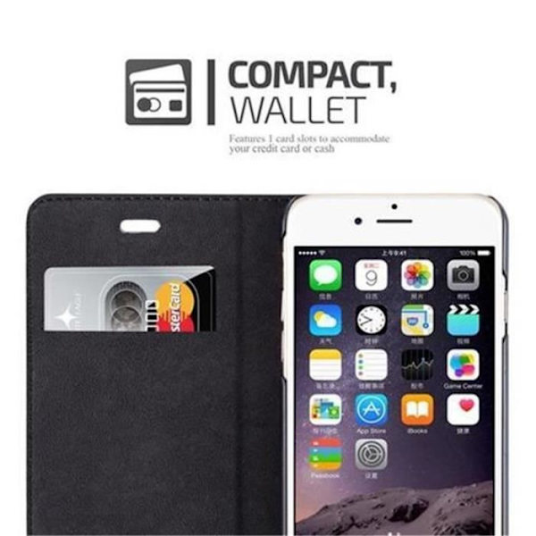 Cadorabo Apple iPhone 6 PLUS / 6S PLUS Fodral BRUNT Osynlig magnetisk STÄNGNING Fodral Fodral Stöder Stand Card Slot