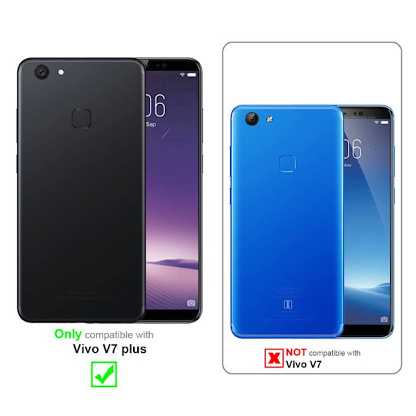 3x Helglas skydd för Vivo V7 PLUS Transparent med Svart härdat glas Svart