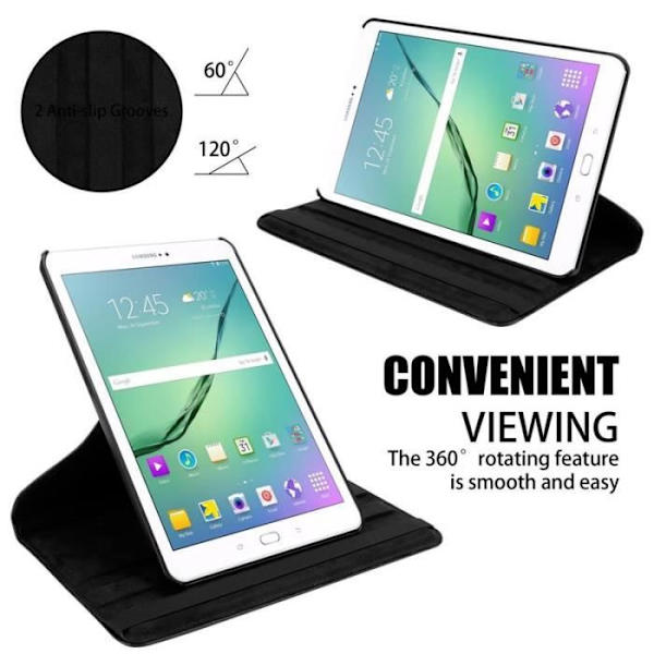Cadorabo Fodral till Samsung Galaxy Tab S2 (9,7" Zoll) SM-T815N - T813N - T819N i svart - UTAN automatisk väckning