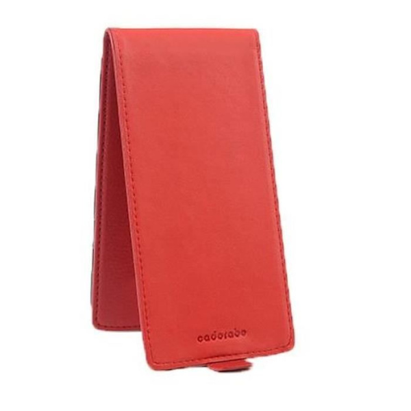 CADORABO - ETUI HOUSSE COQUE FÖR > SONY XPERIA Z5 < I FLIP STIL – CASE COVER BUMPER PLÅNBOK I GLATT PU I RÖD