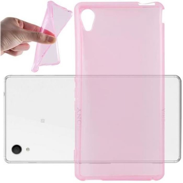 Sony Xperia M4 AQUA LJUSROSA TRANSPARENT Fodral Cadorabo DESIGN AIR TPU Silikon Skyddsfodral Cover Ultra Slim Bumper Klart ljusrosa