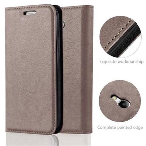 Cadorabo Samsung Galaxy S4 MINI Fodral KAFFEBRUNT Osynlig MAGNETISK STÄNGNING Fodral Fodral Stöder Stand Card Slot