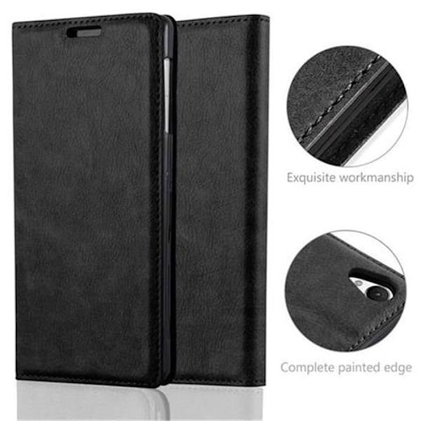 Coque för Sony Xperia Z1 Fodral i NATTSVART Etui Skydd Plånbok Wallet Svart