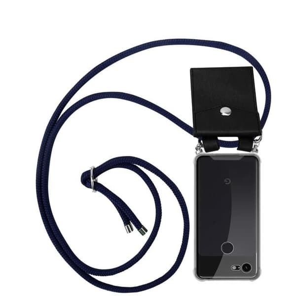 Fodral för Google PIXEL 3A XL med axelrem i INDIGO BLÅ med justerbar snodd Blå