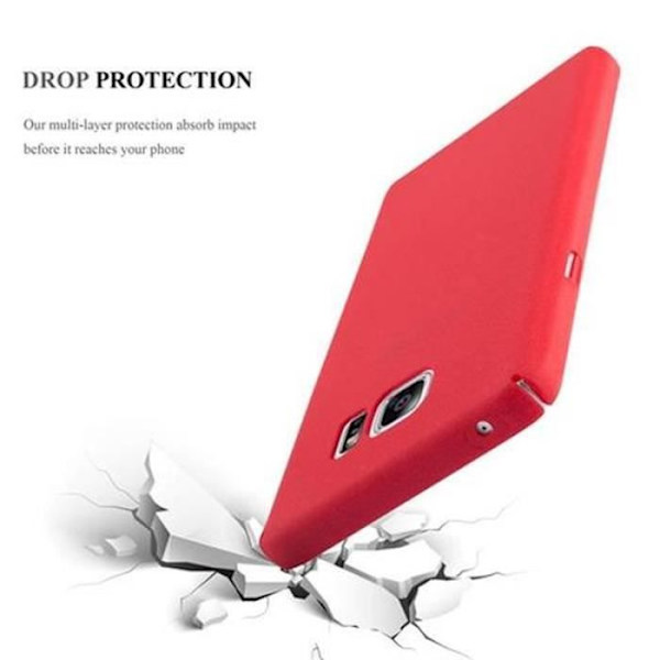 Samsung Galaxy NOTE 5 Fodral FROSTY RÖD Cadorabo DESIGN FROSTY Hårt Fodral Skydd Ultra Slim Bumper Fodral