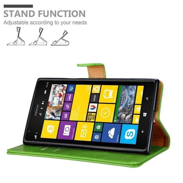 Coque för Nokia Lumia 1520 - CADORABO - Similläder - Grön - Ställfunktion - Fullständigt skydd GRÖN