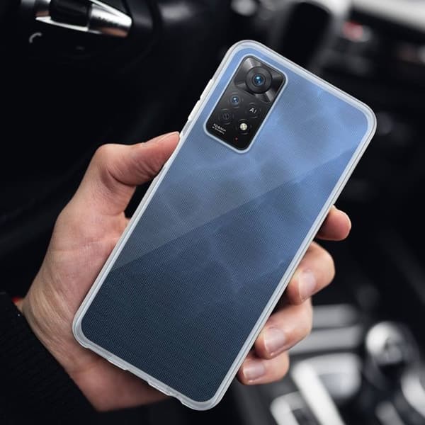 Skal för Xiaomi RedMi NOTE 11 PRO+ i transparent stötabsorberande silikon Vit