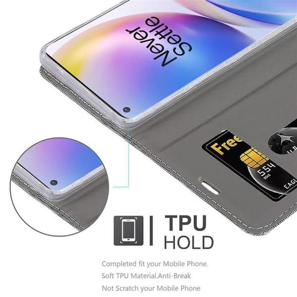 Skyddsfodral för OnePlus 8 PRO i LJUST GRÅ BRUN Stötskyddande Etui Grå