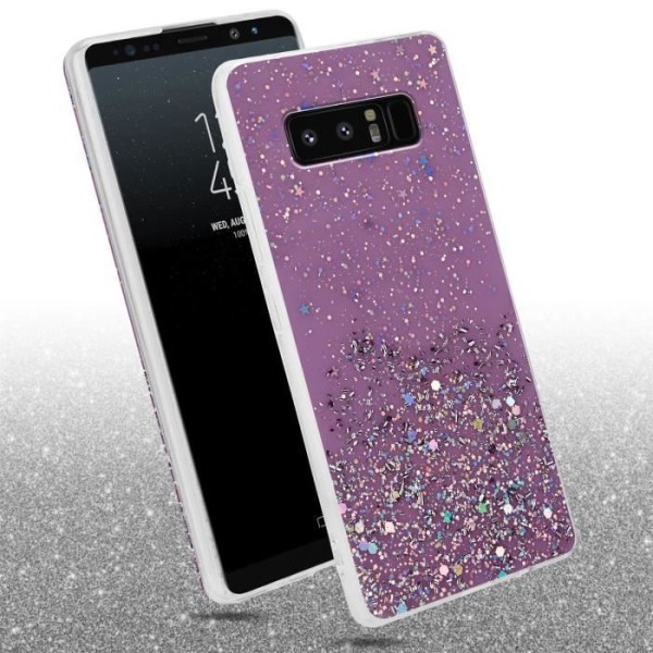 Coque - CADORABO - Samsung Galaxy NOTE 8 - Lila - Paljetter - Skydd i silikon TPU Lila