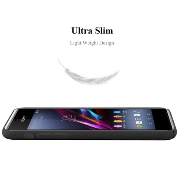 Coque - CADORABO - Sony Xperia E1 - Hårdt Beskyttelse - Mat Design - Farve Sort Svart