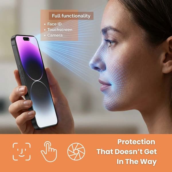 Härdat glas för iPhone 14 PRO MAX Skärmskydd Vit