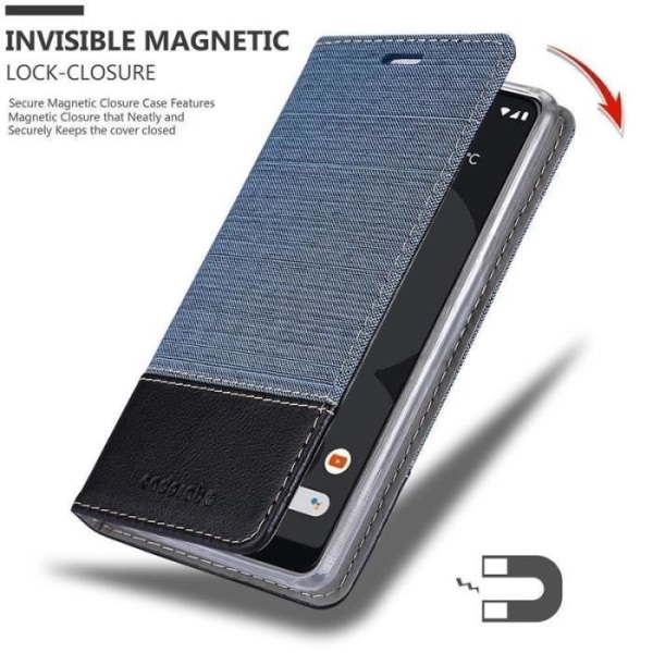 Coque - Cadorabo - Google Pixel 3 - Mörkblå Svart - Syntetskt läder - Ställfunktion MÖRKBLÅ SVART