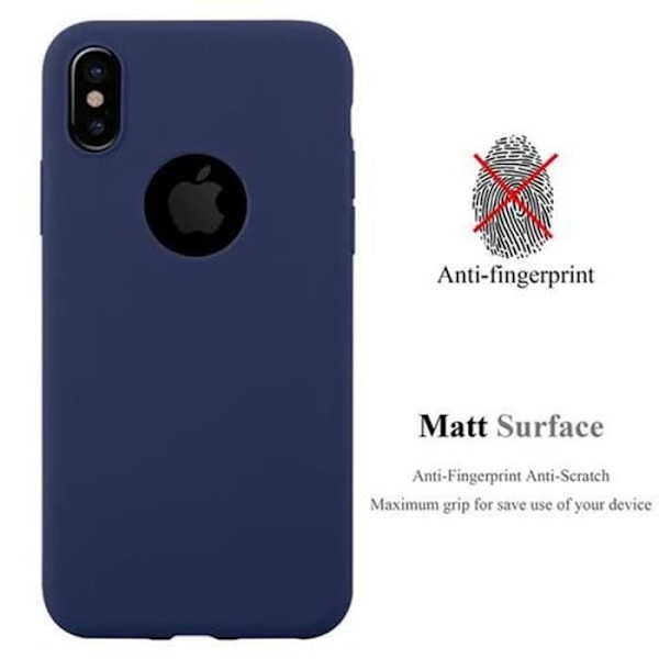 Fodral till Apple iPhone X - CADORABO - Godisdesign - Mjuk silikon - Anti-chock - Mörkblå Mörkblå