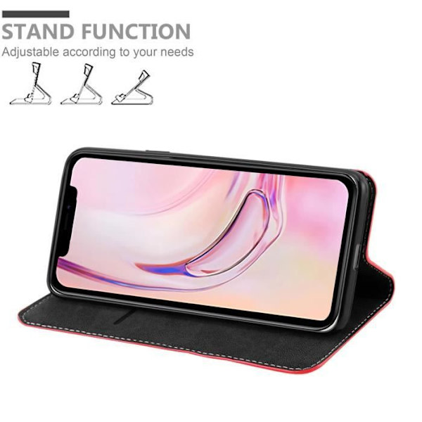 Etui för Apple iPhone 13 PRO MAX - CADORABO - RÖD SVART - Syntetläder - Magnetstängning - Ställfunktion RÖD SVART