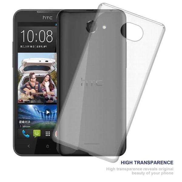 Transparent stötsäker silikonfodral för HTC Desire 316 / 516 Vit