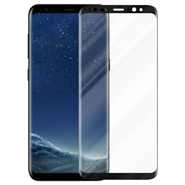 Cadorabo härdat glas för Samsung Galaxy S8 PLUS i TRANSPARENT med SVART - Skärmskydd med full täckning för Transparent, svart