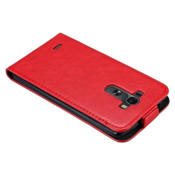 Coque - CADORABO - LG G3 - Syntetiskt läder Röd - Magnetisk Stängning - Komplett Skydd Röd