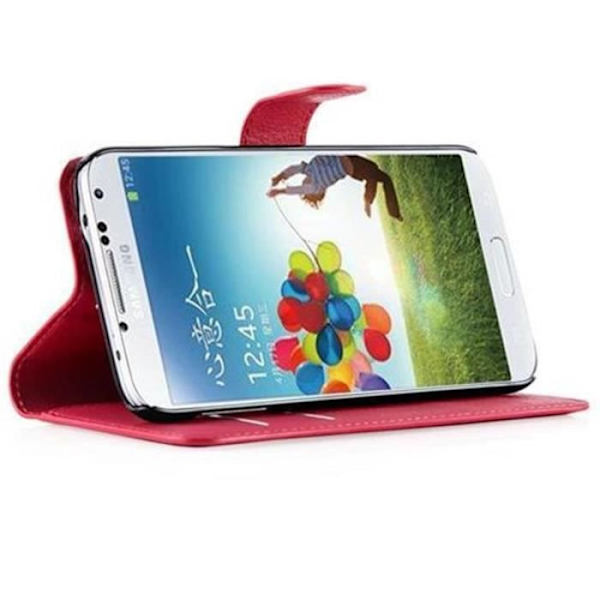 Samsung Galaxy S5 - S5 NEO i KÖRSBÄRSRÖTT från Cadorabo Helt skyddsfodral med flip flik och praktiskt horisontellt stativ