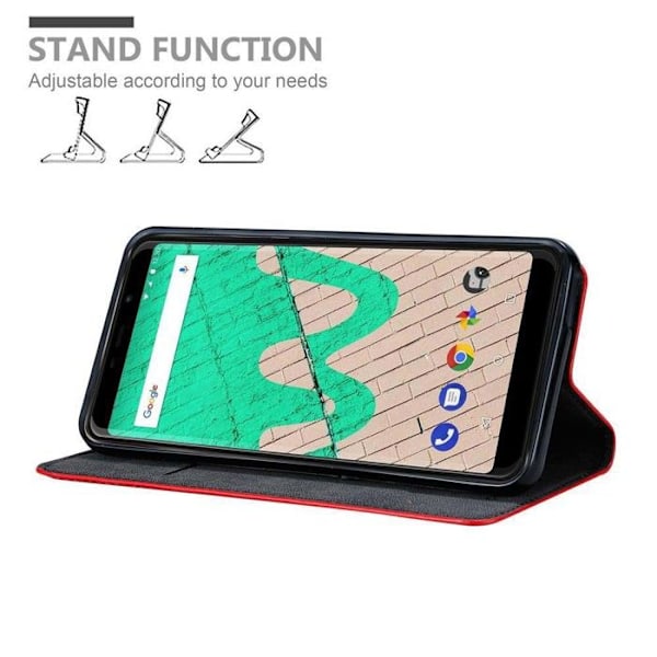 Coque för WIKO VIEW MAX Fodral i RÖD ÄPPLE Etui Case Cover Skydd Plånbok Wallet Röd