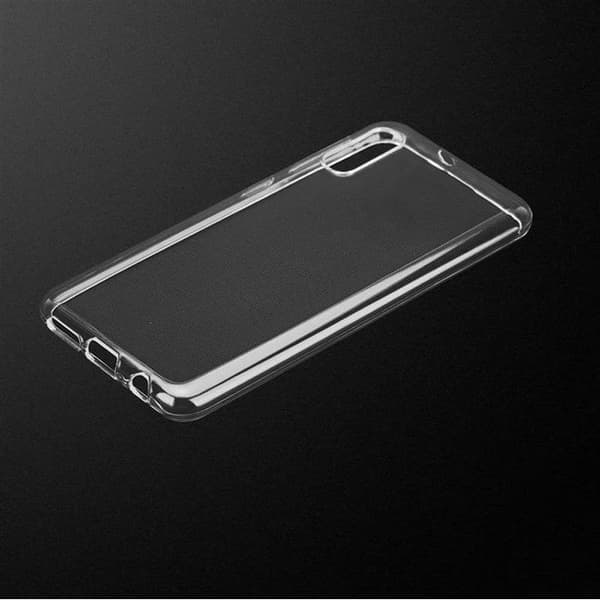 Transparent stötsäker silikonfodral för Samsung Galaxy A70 / A70s Vit