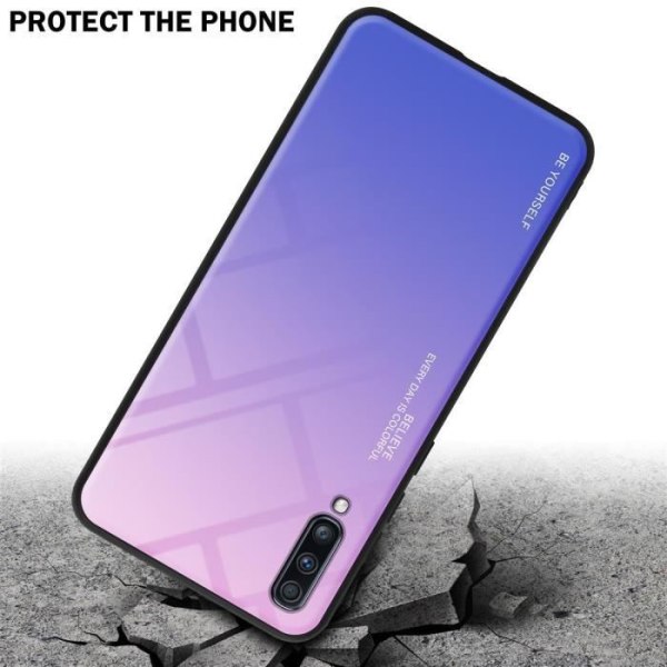 Cadorabo Fodral för Samsung Galaxy A70 / A70s i ROSA - BLÅT Skyddsfodral Fodral Tvåfärgat härdat glas