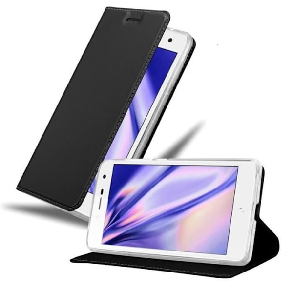 Fodral - CADORABO - ZTE Blade L7 - Svart - Magnetisk stängning - Halvstyv Svart